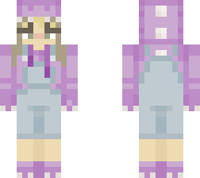 purple dinosaur overalls girl