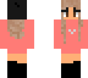 beanie girl with pink heart sweater