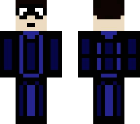 black & blue suited superhero