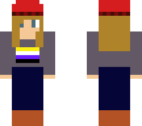 person with beanie (non-binary flag)