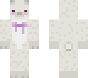 polar bear with purple bow