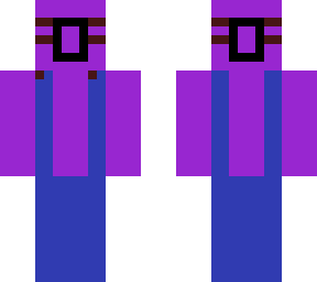 purple dude in overalls