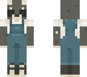 racoon in overalls