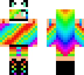 raindow, arty, colorful and cute girl