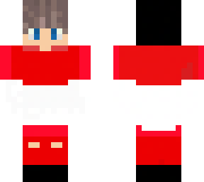 red tubbo with a hoodie. and blue eyes