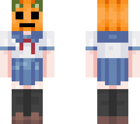 school girl pumpkin head