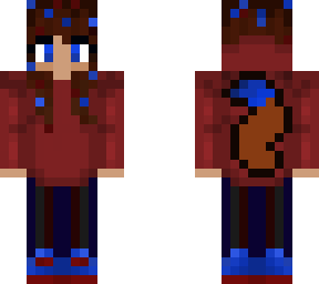 wolf girl blue and red