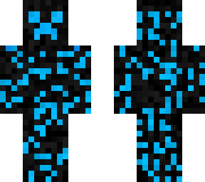 Black and blue creeper skin | Minecraft Skin