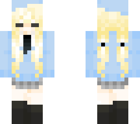 blonde hair girl with blue uniform