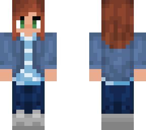 girl with blue diagonal striped shirt and jacket