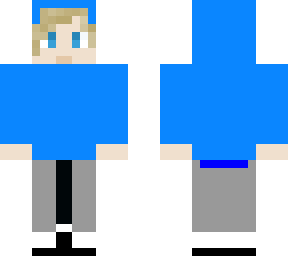 minecraft me in a blue hoodie