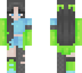 neon blue & lime green