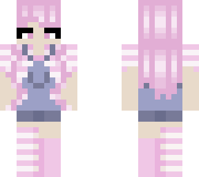 pink stripes with overalls
