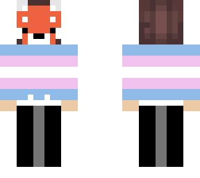 red panda mask with transgender flag hoodie (male)