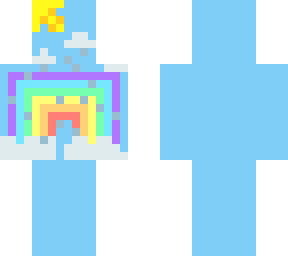 sun, sky, and rainbow