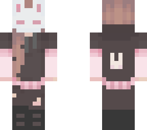 white bunny girl in mask with pink