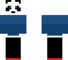 a panda with a different color blue shirt