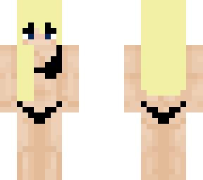 blond haired black bikini