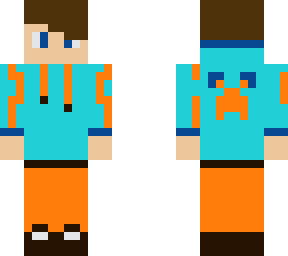 blue and orange fan