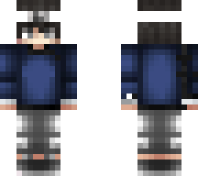 boy wearing a blue shirt and white headband.