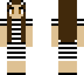 cute girl with black stripe dress