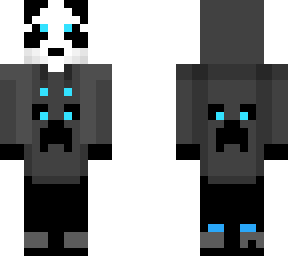 cyan panda gray creeper hoodie