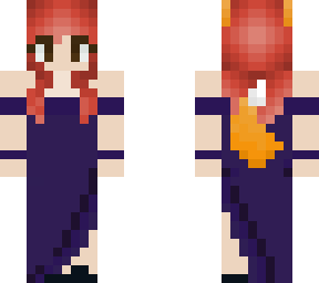 fox neko girl with purple dress
