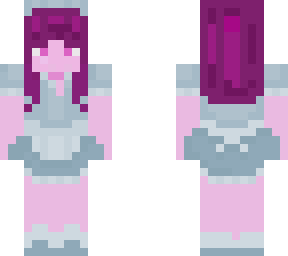 my oc but in a maid dress and with hair