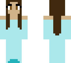 cute girl with long blue dress
