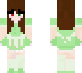 female ranboo in a green maid dress