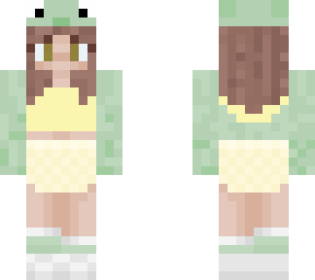 froggy hat my beloved (yellow with green sweater and frog hat) brown short hair