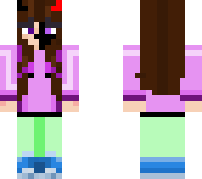 girl in hoodie with half demon face