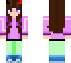 girl in pink hoodie with horns :]