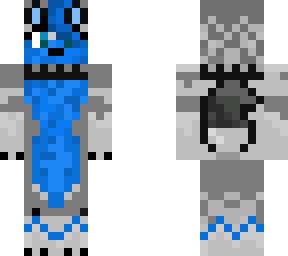 grey and blue fox skin
