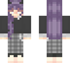 grunge aesthetic girl skin - purple hair - black horns