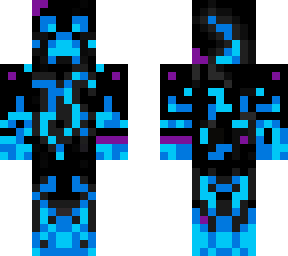 neon blue creeper with purple bracelet