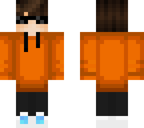 orange hoodie boy with glasses