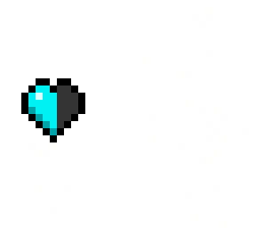 pixel art diamond half a heart