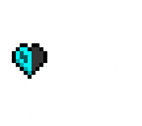 pixel art diamond hardcore half heart