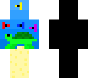 turtle in de ocean pixel art with fishys