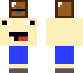 a derp carrying a chest