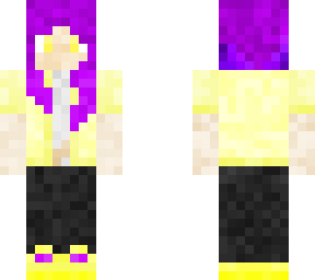abi purple hair yellow vest