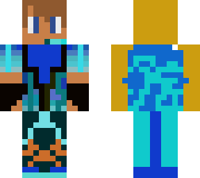 blue and cyan gamer skin