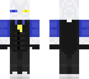 blue and yellow eyed albino enderman