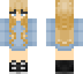 blue female skin with blonde hair