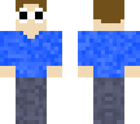 blue shirt green eyes