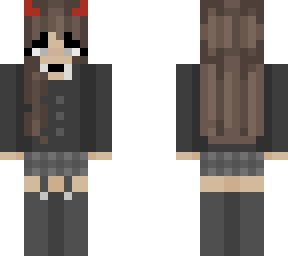 brown hair devil girl