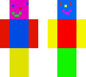 colourful 2 face noob boy