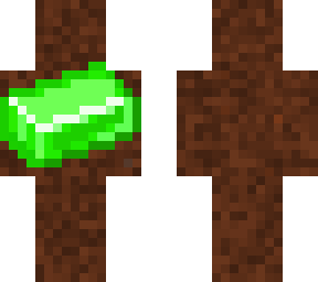 emrald ingot in the dirt pizel art.