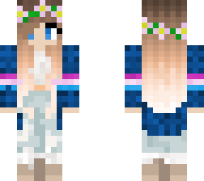 girl with blue cardigan and mini bi flag on arm